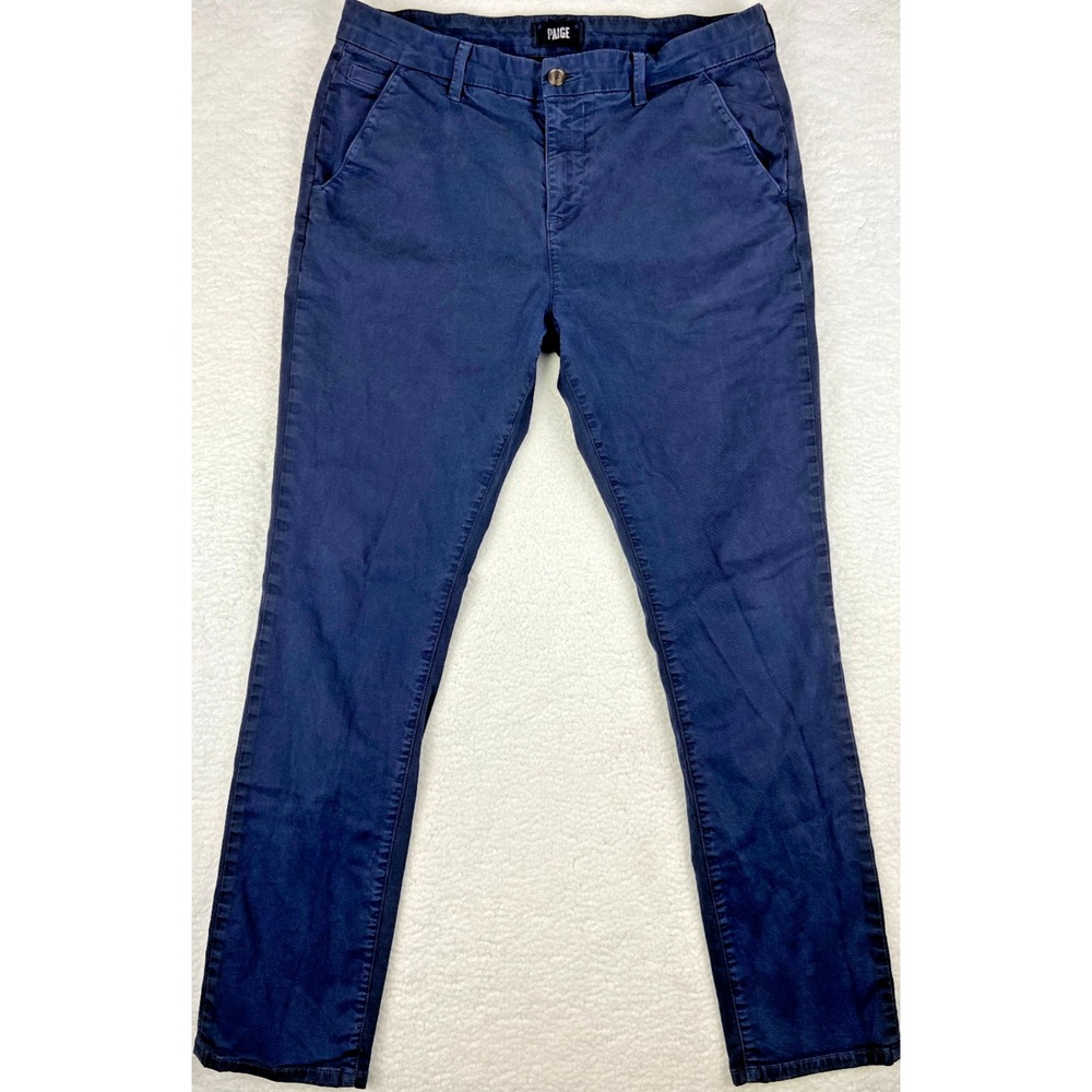 PAIGE Chino‎ Pants Men Federal Navy Blue 34x31 Comfort Casual Business Made USA